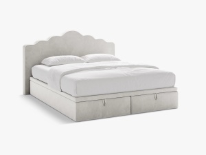 PAT CONTINENTAL TAPITAT DREAM, 160X200, GRI DESCHIS FILDES, SOMIERA RABATABILA, CU TAPITERIE DIN CATIFEA MAGIC, MICADONI
