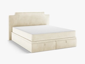 PAT CONTINENTAL TAPITAT PRINCESS, 160X200, FILDES, SOMIERA RABATABILA, CU TAPITERIE DIN CATIFEA MAGIC VELVET, MICADONI - Img 3