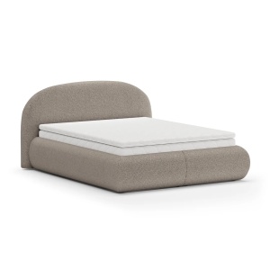 PAT DEOSEBIT CU LADA DE DEPOZITARE MOET 180CM, CU SALTEA SI TOPPER INCLUS, REALIZAT DIN METAL, LEMN SI TEXTIL BOUCLE, DIVERSE CULORI, ARTIM GROUP - Img 8