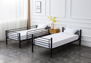 PAT DORMITOR SUPRAETAJAT BUNKY TWIN 90, NEGRU, CONFECTIONAT DIN METAL, STIL MODERN - Img 2
