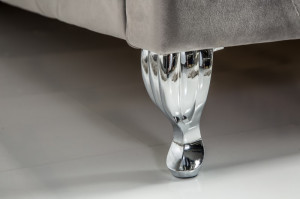 PAT DUBLU, EXTRAVAGANCIA 180CM, GRI ARGINTIU, DESIGN MODERN - Img 6