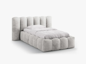 PAT SINGLE LUPINE, GRI DESCHIS, CU TAPITERIE DIN TEXTIL CHENILLE PERFECT HARMONY, MICADONI