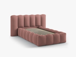 PAT SINGLE LUPINE, ROZ INCHIS, CU TAPITERIE DIN TEXTIL STRUCTURAT MOLYBDEN, MICADONI - Img 3