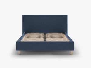 PAT TAPITAT, ELOISE, 160x200, ALBASTRU ROYAL, SOMIERA RABATABILA, CU TAPITERIE DIN TEXTIL STRUCTURAT MOLYBDEN, MICADONI - Img 2