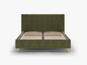 PAT TAPITAT, ELOISE, 180x200, VERDE, SOMIERA RABATABILA, CU TAPITERIE DIN TEXTIL BOUCLE ROLF, MICADONI - Img 2