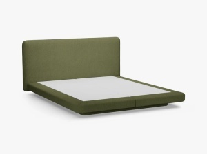 PAT TAPITAT LINEA, 160X200, VERDE MASLINIU INCHIS, CU TAPITERIE DIN TEXTIL BOUCLE BALOO, MICADONI - Img 3
