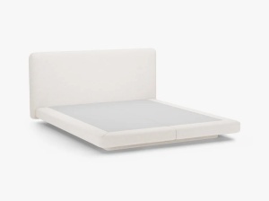 PAT TAPITAT LINEA, 180X200, BEJ DESCHIS, CU TAPITERIE DIN TEXTIL STRUCTURAT MLYBDEN, MICADONI - Img 3