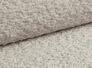 PAT TAPITAT MOUNT, 140X200, BEJ DESCHIS, SOMIERA RABATABILA, CU TAPITERIE DIN TEXTIL BOUCLE CORAL, MICADONI - Img 5