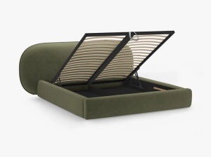 PAT TAPITAT, OVALO, 140x200, VERDE, SOMIERA RABATABILA, CU TAPITERIE DIN TEXTIL CHENILLE PERFECT HARMONY, MICADONI - Img 4