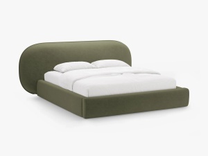 PAT TAPITAT, OVALO, 200x200, VERDE, SOMIERA RABATABILA, CU TAPITERIE DIN TEXTIL CHENILLE PERFECT HARMONY, MICADONI