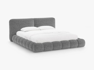 PAT TAPITAT SOLANGE, 200X200, GRI INCHIS, SOMIERA RABATABILA, CU TAPITERIE DIN TEXTIL CHENILLE SILENCIO, MICADONI
