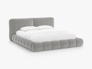 PAT TAPITAT SOLANGE, 200X200, GRI, SOMIERA RABATABILA, CU TAPITERIE DIN TEXTIL CHENILLE SILENCIO, MICADONI