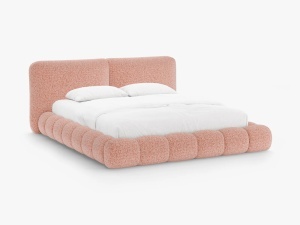 PAT TAPITAT SOLANGE, 200X200, ROZ, SOMIERA RABATABILA, CU TAPITERIE DIN TEXTIL CHENILLE SILENCIO, MICADONI
