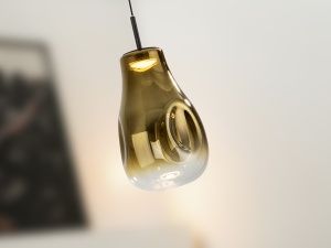PENDUL ALEDIS, 40/210 CM, NEGRU MAT/AURIU, DIN METAL SI STICLA, STIL MODERN - Img 2
