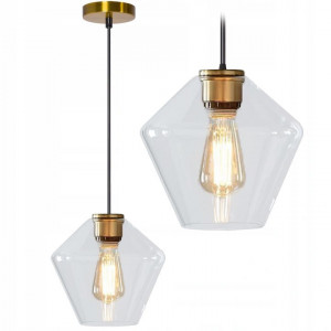 PENDUL APP439-1CP APP440-1CP, 23X23.5 cm, NEGRU SI AURIU, DIN STICLA SI METAL, STIL MODERN, TU - Img 1