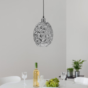 PENDUL CHROME APP564-1CP, 30 cm, CROM SI NEGRU, DIN OTEL, METAL SI STICLA, STIL MODERN, TU - Img 4