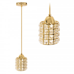 PENDUL CRYSTAL GOLD APP724-1CP, 85X10, AURIU, DIN METAL SI STICLA, STIL MODERN, TU - Img 1