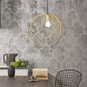 PENDUL GEOMETRIC GOLD APP428-1CP, 40.5X39 cm, AURIU SI NEGRU, DIN METAL, STIL MODERN, TU - Img 4