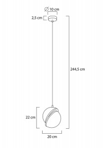PENDUL GLOBE 20, AURIU/ALB, DIN METAL SI ACRIL, STIL MODERN - Img 7
