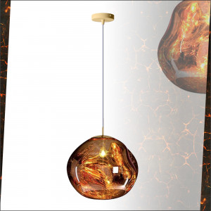 PENDUL GOLD APP331-1CP, 28x27 cm, AURIU PORTOCALIU, DIN STICLA DE INALTA CALITATE, STIL MODERN, TU - Img 2