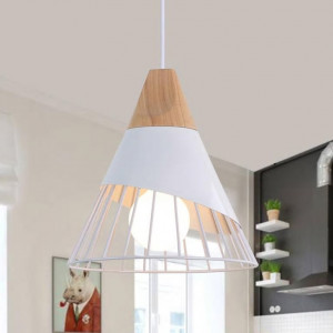 PENDUL METAL SCANDINAV APP223-1CP, 25x28x100 cm, ALB SI MARO/NATURAL, DIN LEMN SI METAL, STIL MODERN, TU - Img 4