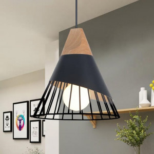 PENDUL METAL SCANDINAV APP224-1CP, 25x28x100 cm, NEGRU SI MARO/NATURAL, DIN LEMN SI METAL, STIL MODERN, TU - Img 3