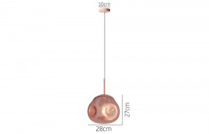 PENDUL ROSE GOLD APP333-1CP, 28x27 cm, ROZ AURIU, DIN STICLA SI METAL, STIL MODERN, TU - Img 5
