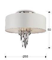 PLAFONIERA DOMO, 55 CM, CROM/ALB, DIN METAL SI METACRILAT, STIL MODERN - Img 3