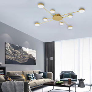 PLAFONIERA GOLD 8 LED, APP524-8C, 91x91 cm, AURIU, DIN OTEL DE INALTA CALITATE, STIL MODERN, TU - Img 3