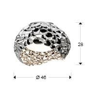 PLAFONIERA NARISA, 47 CM, CROM/OPAL, DIN METAL SI ACRIL, STIL MODERN - Img 3