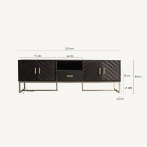 PROMOTIE!!!!! COMODA TV KRAJ 200CM, DIN LEMN DE MANGO SI METAL, DESIGN CONTEMPORAN, VICAL HOME - Img 8