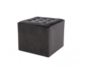 PUF STIL LORI BLUVEL 19, NEGRU, DIN LEMN SI TAPITAT IN TEXTIL/CATIFEA, STIL MODERN, SIGNAL