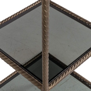 RAFT ORGANIZATOR SHERIDON 214338, CONFECTIONAT DIN METAL SI STICLA, CULOARE AURIE, STIL MODERN - Img 3