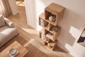 RAFT PENTRU LIVING MAKASSAR 150CM, REALIZAT DIN LEMN DE MANGO , CULOARE NATUR, INVICTA INTERIOR - Img 2
