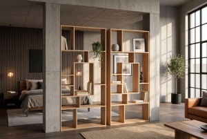 RAFT PENTRU LIVING MAKASSAR 180x80CM, REALIZAT DIN LEMN DE MANGO , CULOARE NATUR, INVICTA INTERIOR - Img 5
