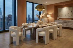 SCAUN, ARCH, REALIZAT DIN TEXTIL BOUCLE ALB/CREM, DESIGN MODERN, ARTIM GROUP SELECTION - Img 4