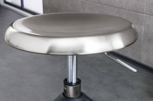 SCAUN BAR, INDUSTRIAL 80CM, REALIZAT DIN METAL ARGINTIU, TELESCOPIC - Img 3