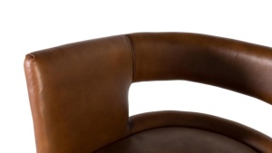 SCAUN BAR VENA 60CM, REALIZAT DIN METAL SI PIELE NATURALA, CULOARE MARO/NEGRU, GINER Y COLOMER - Img 5