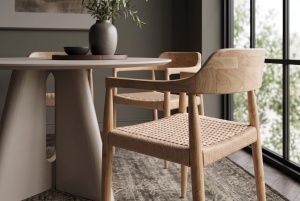 SCAUN BESTSELLER, KENNEDY, CU BRATE, REALIZAT DIN LEMN DE PIN SI RATAN, CULOARE NATUR, INVICTA INTERIOR - Img 10