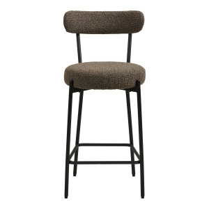 SCAUN DE BAR BADALONA, DIN METAL SI TEXTIL BOUCLE, CULOARE MARO, HOUSE NORDIC - Img 3