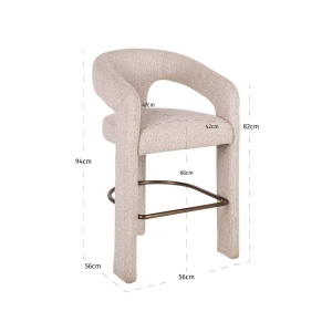 SCAUN DE BAR BELLE BISCOTTI BISCOTTI, S4653, CONFECTIONAT DIN 100% POLIESTER, PLACAJ, LEMN DE PIN, SPUMA D35, STIL MODERN - Img 6