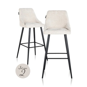 SCAUN DE BAR BROOKE UNICORN CREAM, S4701, CONFECTIONAT DIN 100% POLIESTER SPUMA SI METAL, RICHMOND INTERIORS - Img 1