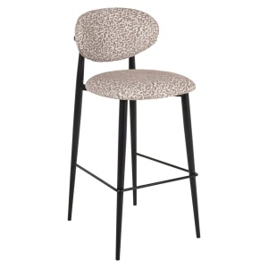SCAUN DE BAR DANTES NATURAL GEO, 214151, CONFECTIONAT DIN POLIESTER, METAL SI SPUMA, BEJ/NEGRU, STIL MODERN - Img 2