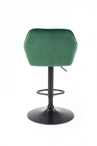 SCAUN DE BAR H103, VERDE/NEGRU, TAPITERIE DIN CATIFEA SI PICIOARE DIN METAL, STIL MODERN - Img 6