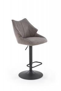 SCAUN DE BAR H122, GRI/NEGRU, TAPITERIE DIN STOFA SI PICIOARE DIN METAL, STIL MODERN