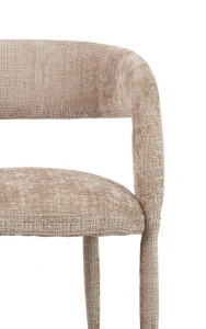 SCAUN DE BAR IRIS BEJ, CONFECTIONAT DIN METAL SI TEXTIL CHENILLE, STIL MODERN - Img 6