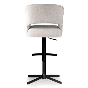 SCAUN DE BAR, MERCY SUPREME CROSS, CREM/NEGRU, TAPITERIE DIN TEXTIL, SPUMA, ARCURI SI METAL, STIL MODERN - Img 3