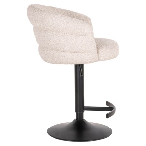 SCAUN DE BAR NIKKI, 213885, CONFECTIONAT DIN POLIESTER, METAL SI SPUMA, IGNIFUG, BEJ/NEGRU, STIL MODERN - Img 4