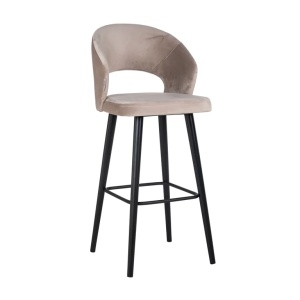 SCAUN DE BAR SAVOY KAKI/NEGRU, S4562, CONFECTIONAT DIN SPUMA, LEMN SI 100% POLIESTER, RICHMOND INTERIORS - Img 2
