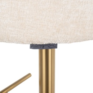 SCAUN DE BAR ZABI WHITE CHENILLE/AURIU, CONFECTIONAT DIN 100% POLIESTER, METAL SI LEMN, STIL MODERN RICHMOND INTERIORS - Img 4